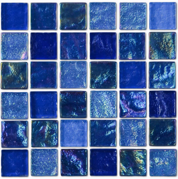 Aquabella Aurora Borealis Crystal 1x1 Glass Tile